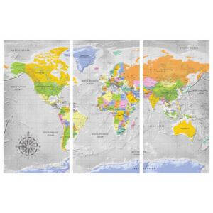 Corkboard Map Decorative Pinboards: World Map: Wind Rose II [Cork Map]