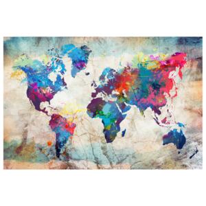 Corkboard Map Decorative Pinboards: World Map: Colourful Madness [Cork Map]