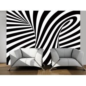 Self-Adhesive Wall Mural Modern: Optical art: black and white