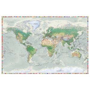 Corkboard Map Decorative Pinboards: World Map: Graphite Currents [Cork Map]