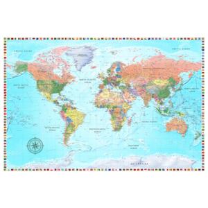 Corkboard Map Decorative Pinboards: Maps: The World of Diversity [Cork Map]