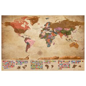 Corkboard Map Decorative Pinboards: World Map: Retro Mood [Cork Map]