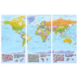 Corkboard Map Decorative Pinboards: World: Colourful Map II [Cork Map]