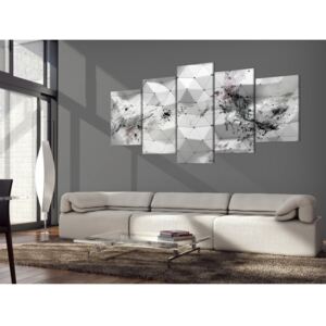 Canvas Print Black and White: Ink Blots and Triangles