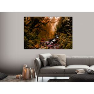 Canvas Print Forest: Autumn Waterfall