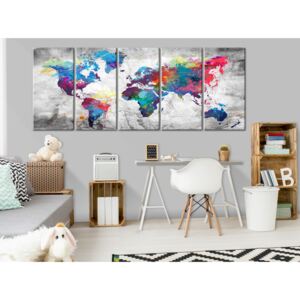 Canvas Print World Maps: World Map: Spilt Paint