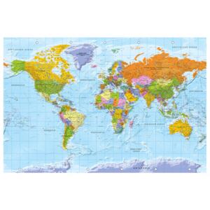 Corkboard Map Decorative Pinboards: World Map: Orbis Terrarum [Cork Map - German Text]