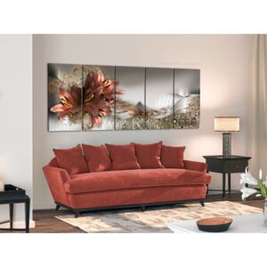 Canvas Print Floral Motifs: Lilies and Abstraction