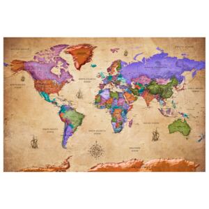 Corkboard Map Decorative Pinboards: Colourful Travels (1 Part) Wide [Cork Map]