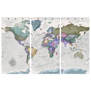 Corkboard Map Decorative Pinboards: World Destinations (3 Parts) [Cork Map]