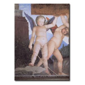 Canvas Print Andrea Mantegna: Putti Holding Dedicatory Tablet