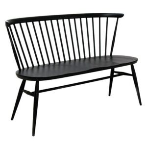 Love Seat Bench with backrest - Reissue 1955 by Ercol Black