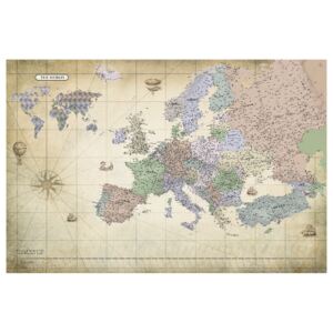 Corkboard Map Decorative Pinboards: Map of Europe (1 Part) Wide [Cork Map]