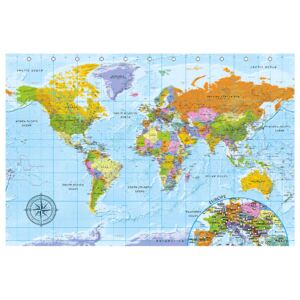 Corkboard Map Decorative Pinboards: Map with Dots (Blue) [Cork Map]