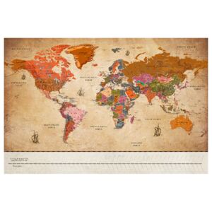 Corkboard Map Decorative Pinboards: Map with Timelime (Vintage) [Cork Map]