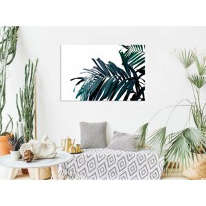Canvas Print Trees: Emerald Leaves (1 Part) Wide