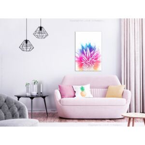 Canvas Print Fruits: Colourful Pineapple (1 Part) Vertical