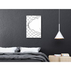 Canvas Print Black and White: Torn Net (1 Part) Vertical
