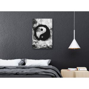 Canvas Print Black and White: Yin And Yang (1 Part) Vertical
