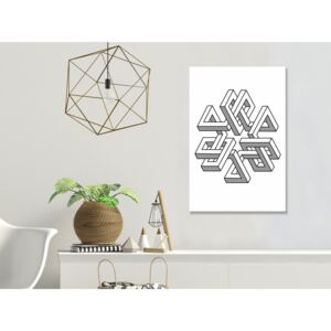 Canvas Print Black and White: Geometric Clover (1 Part) Vertical