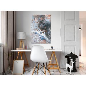 Canvas Print Abstract: Blue Sienna Marble (1 Part) Vertical