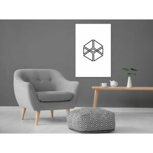 Canvas Print Black and White: Cube (1 Part) Vertical