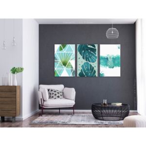 Canvas Print For Teenagers: Turquoise Tones (3 Parts)