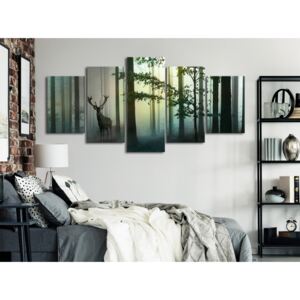 Canvas Print Forest: Morning (5 Parts) Wide Green