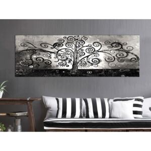 Canvas Print Black and White: Winding Paths of Nature (1 Part) Narrow