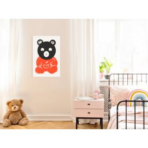 Canvas Print For Children: Thoughtful Bear (1 Part) Vertical
