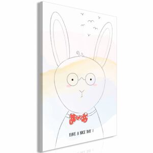 Canvas Print For Children: Greetings from Rabbit (1 Part) Vertical