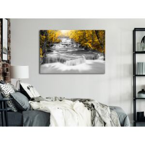 Canvas Print Landscapes: Cascade of Thoughts (1 Part) Wide Yellow