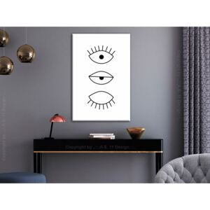 Canvas Print Black and White: In the Blink of an Eye (1 Part) Vertical