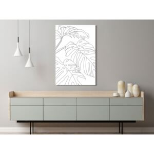 Canvas Print Black and White: Monstera Composition (1 Part) Vertical
