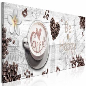 Canvas Print Kitchen: Joy Over Coffee (1 Part) Narrow - First Variant
