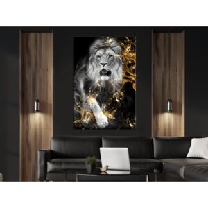 Canvas Print Cats: King in Gold (1 Part) Vertical