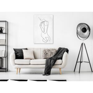 Canvas Print Black and White: Linear Act (1 Part) Vertical