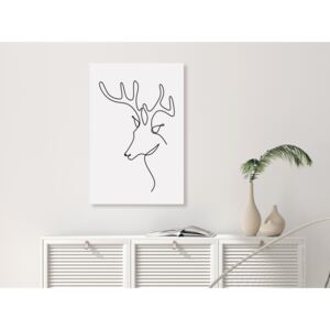 Canvas Print Black and White: Reverie deer (1 Part) Vertical