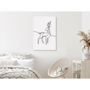 Canvas Print Black and White: Curious fawn (1 Part) Vertical