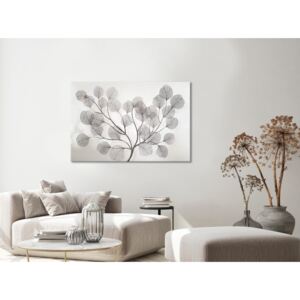 Canvas Print Black and White: Leaves in the Wind (1 Part) Wide