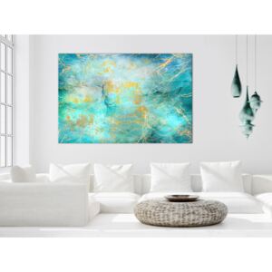 Canvas Print Black and White: Emerald Ocean (1 Part) Wide