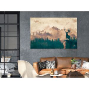 Canvas Print Landscapes: Proud Deer (1 Part) Wide