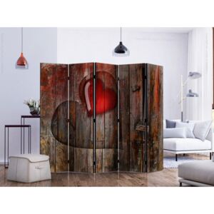 Room divider: Heart on wooden background II [Room Dividers]