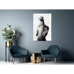 Canvas Print Black and White: Thoughtful (1 Part) Vertical