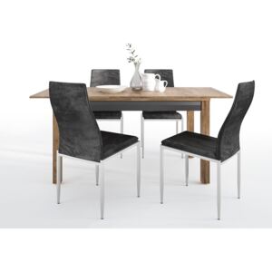 Havana Dining Table with Black 4 Chairs