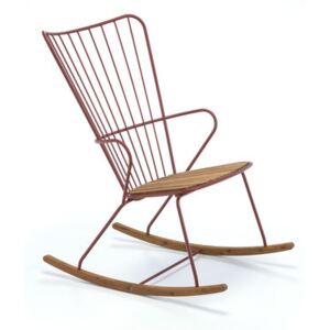 Paon Rocking chair - / Metal & bamboo by Houe Pink/Orange/Natural wood
