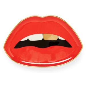 Lips Trinket Tray - / Trinket tray - Porcelain & gold by Jonathan Adler Red