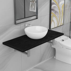 VidaXL Two Piece Bathroom Furniture Set Ceramic Black