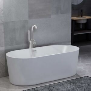 VidaXL Freestanding Bathtub and Faucet 204 L 118,5 cm Silver