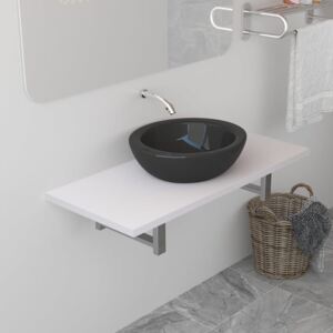 VidaXL Bathroom Wall Shelf for Basin White 90x40x16.3 cm